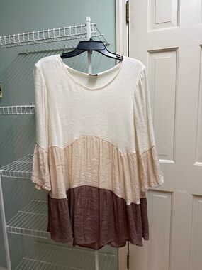 Calstyle Cream Flowy Top